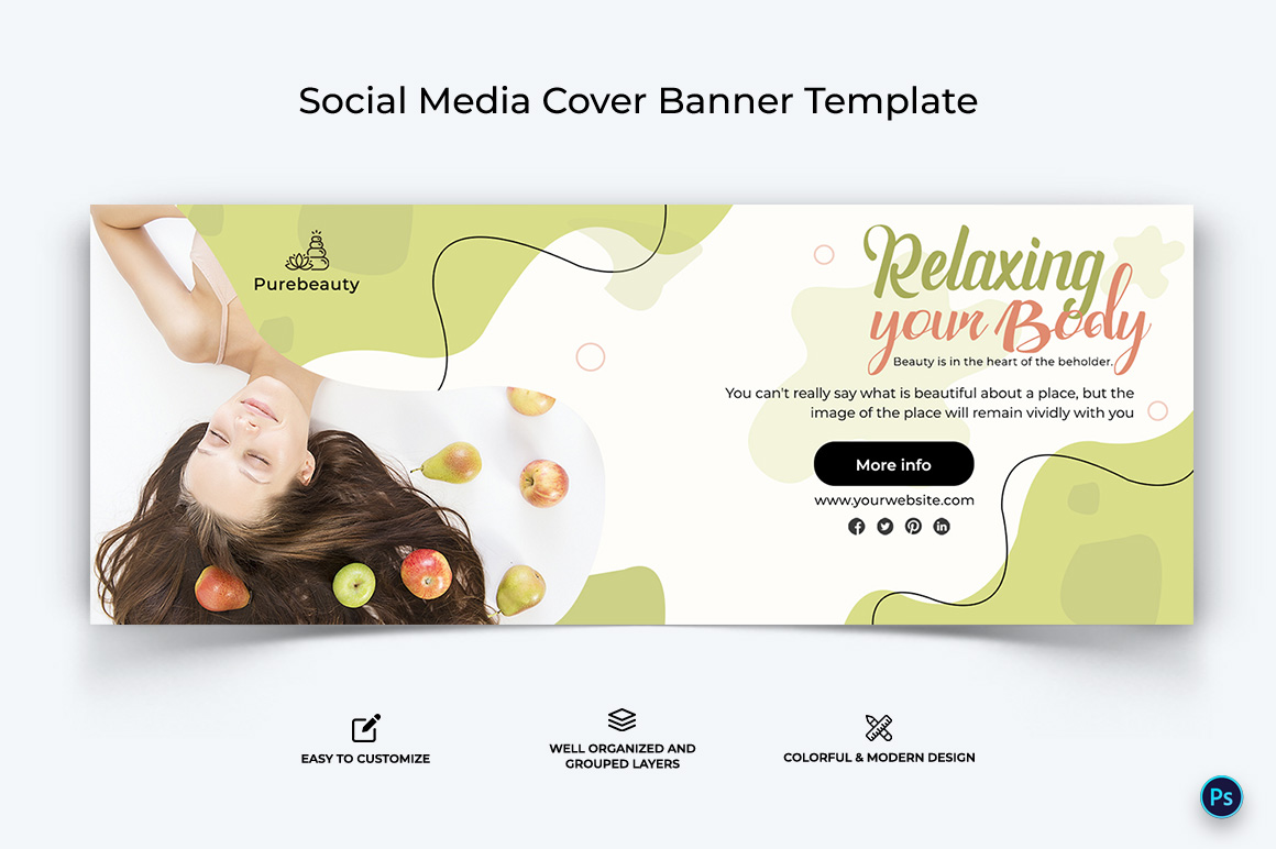 Spa and Salon Facebook Cover Banner Design Template-15