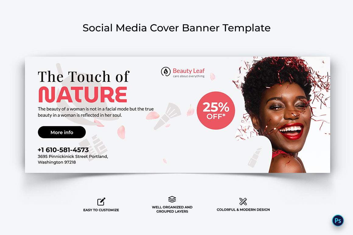 Spa and Salon Facebook Cover Banner Design Template-19