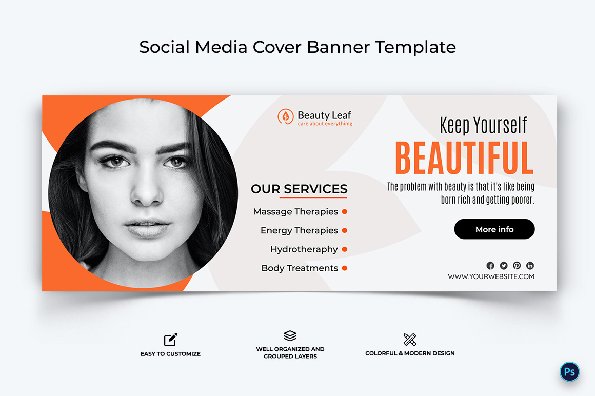 Spa and Salon Facebook Cover Banner Design Template-21