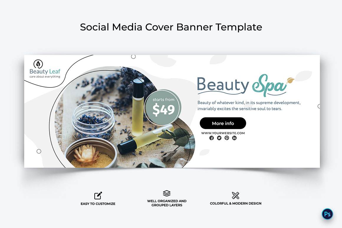 Spa and Salon Facebook Cover Banner Design Template-22