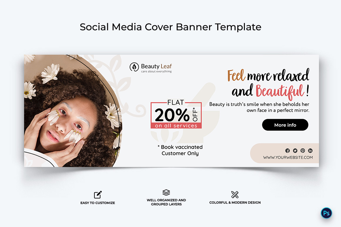 Spa and Salon Facebook Cover Banner Design Template-24