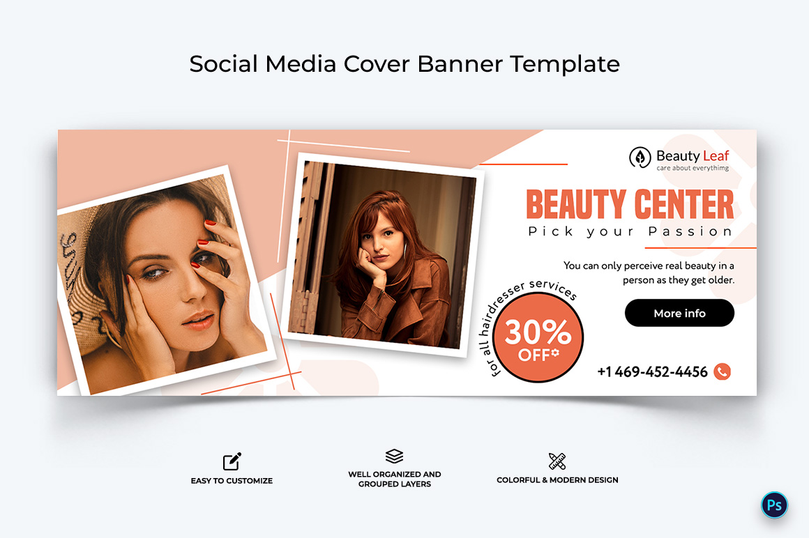 Spa and Salon Facebook Cover Banner Design Template-25