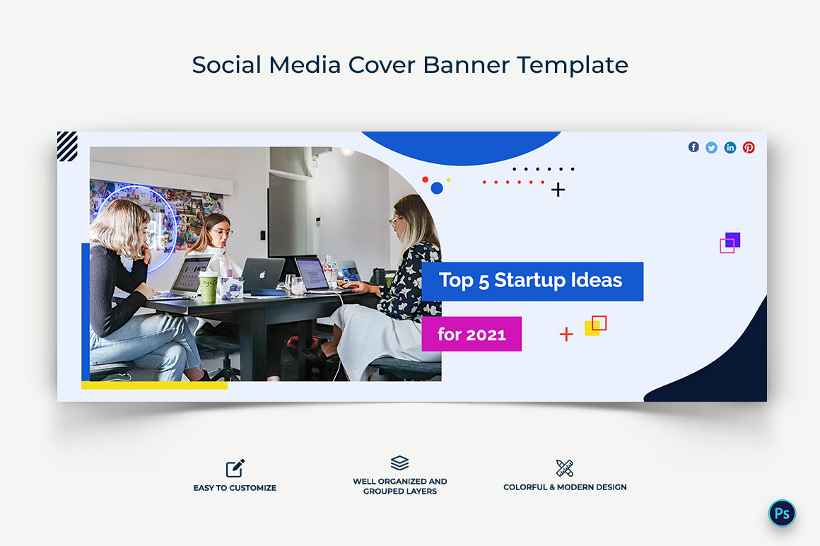 Startup Business Facebook Cover Banner Design Template-01