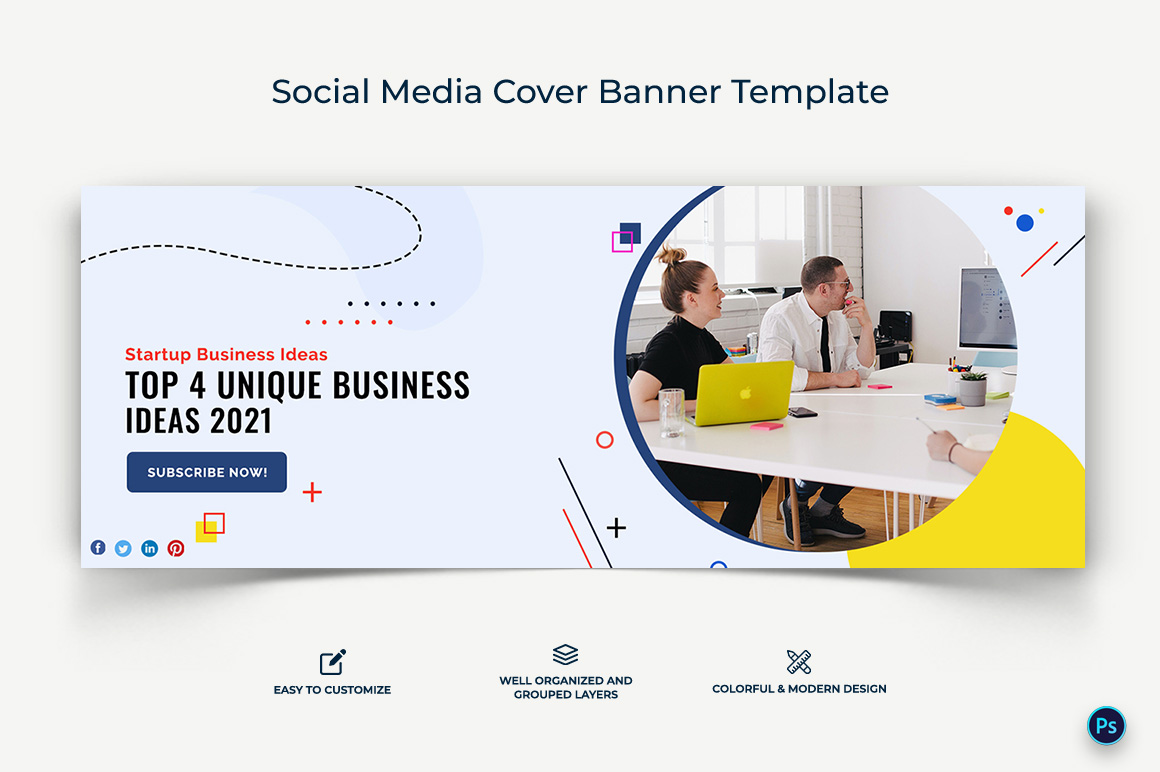 Startup Business Facebook Cover Banner Design Template-02