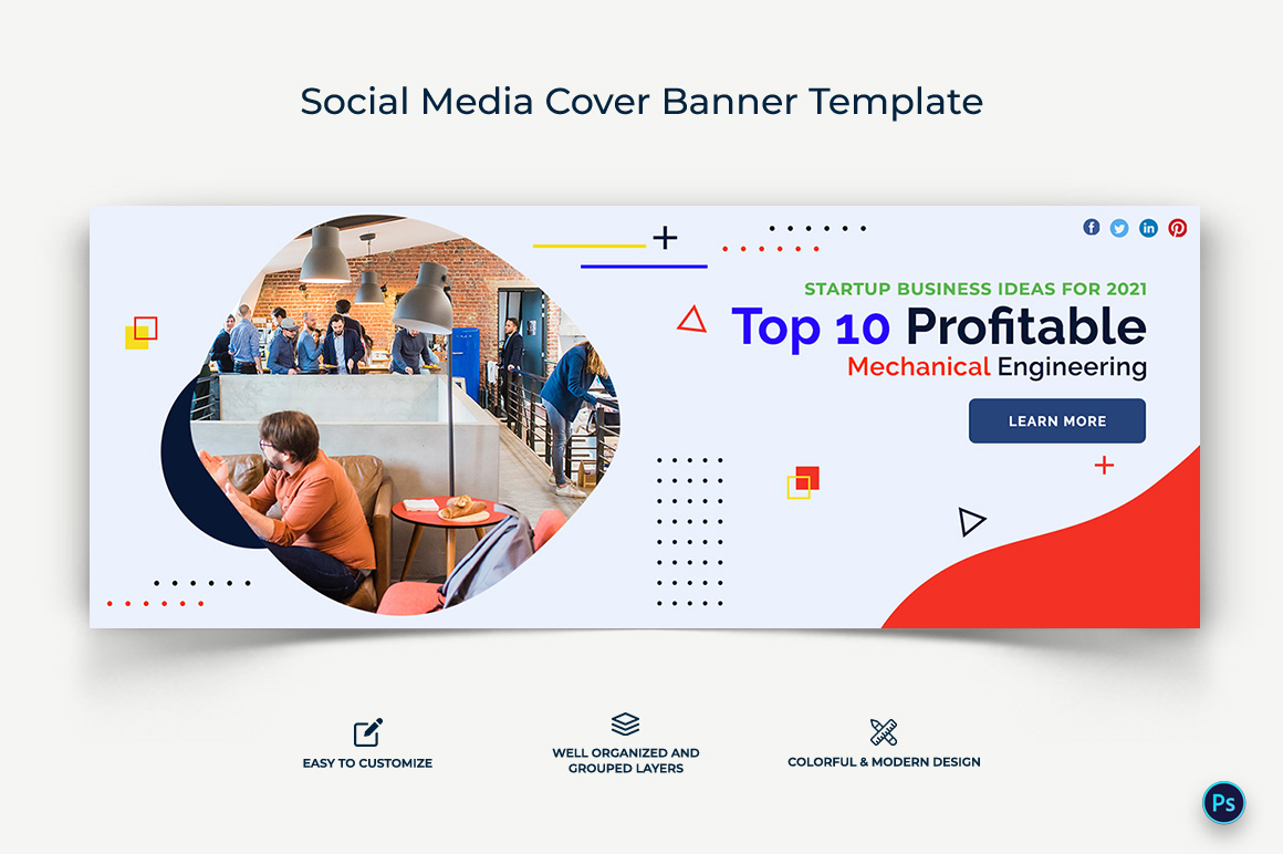 Startup Business Facebook Cover Banner Design Template-06