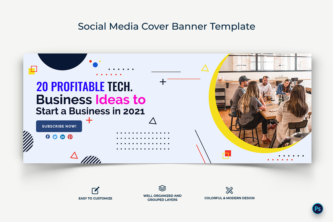 Startup Business Facebook Cover Banner Design Template-08