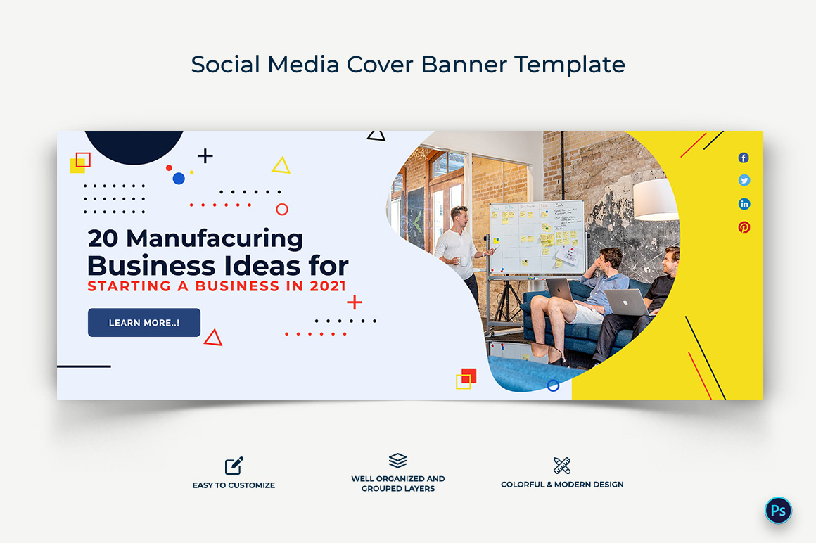 Startup Business Facebook Cover Banner Design Template-10