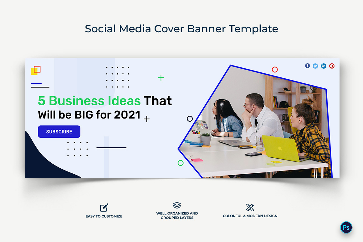 Startup Business Facebook Cover Banner Design Template-11