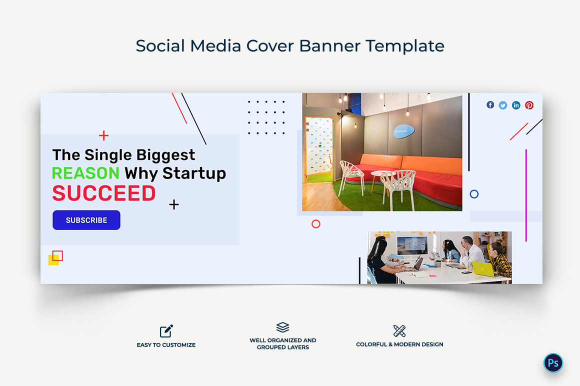 Startup Business Facebook Cover Banner Design Template-12