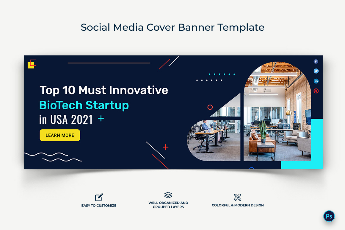 Startup Business Facebook Cover Banner Design Template-13