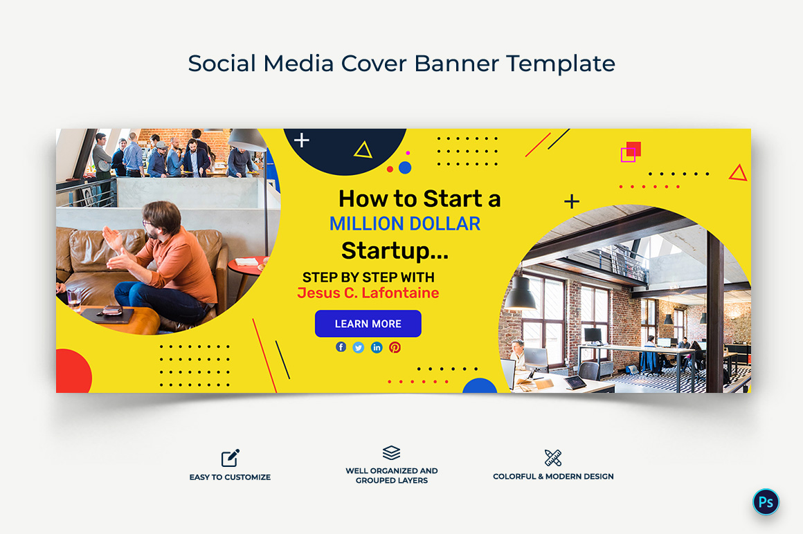 Startup Business Facebook Cover Banner Design Template-15