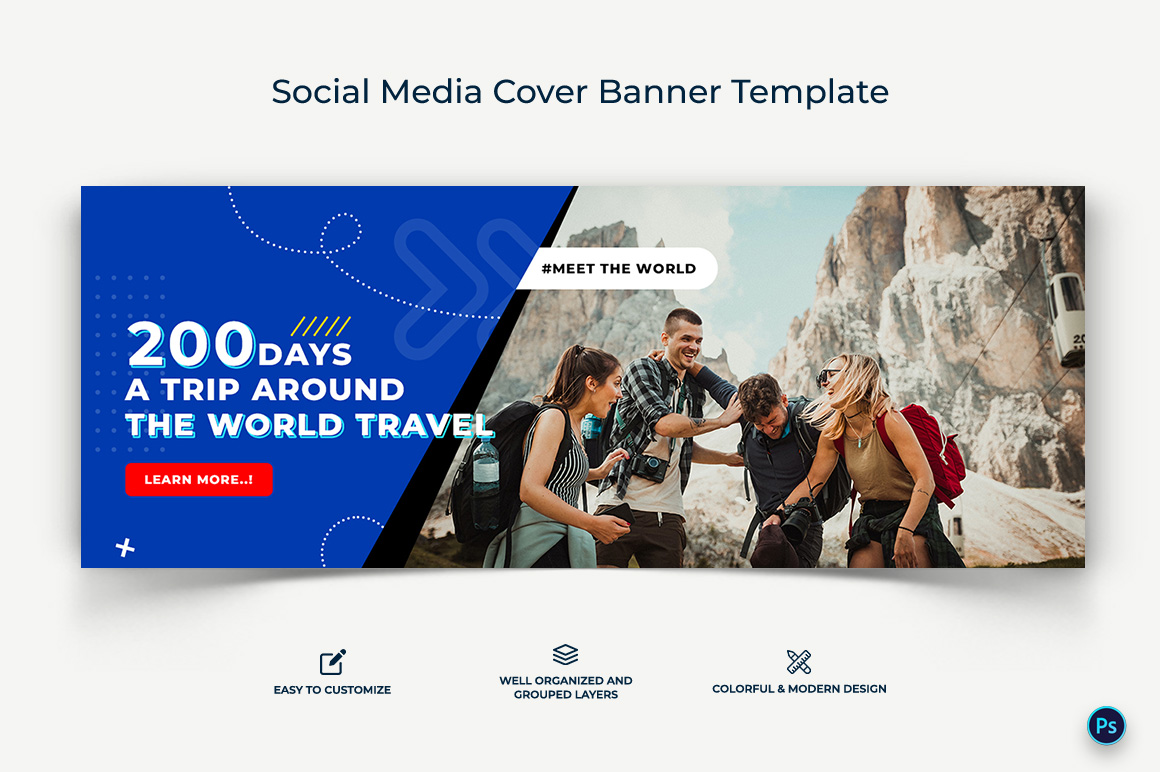 Travel Facebook Cover Banner Design Template-08