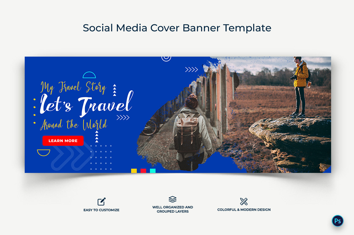 Travel Facebook Cover Banner Design Template-12