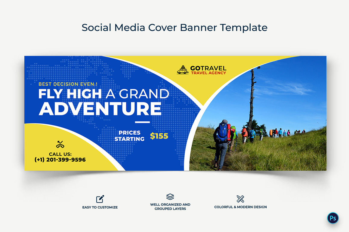 Travel Facebook Cover Banner Design Template-13