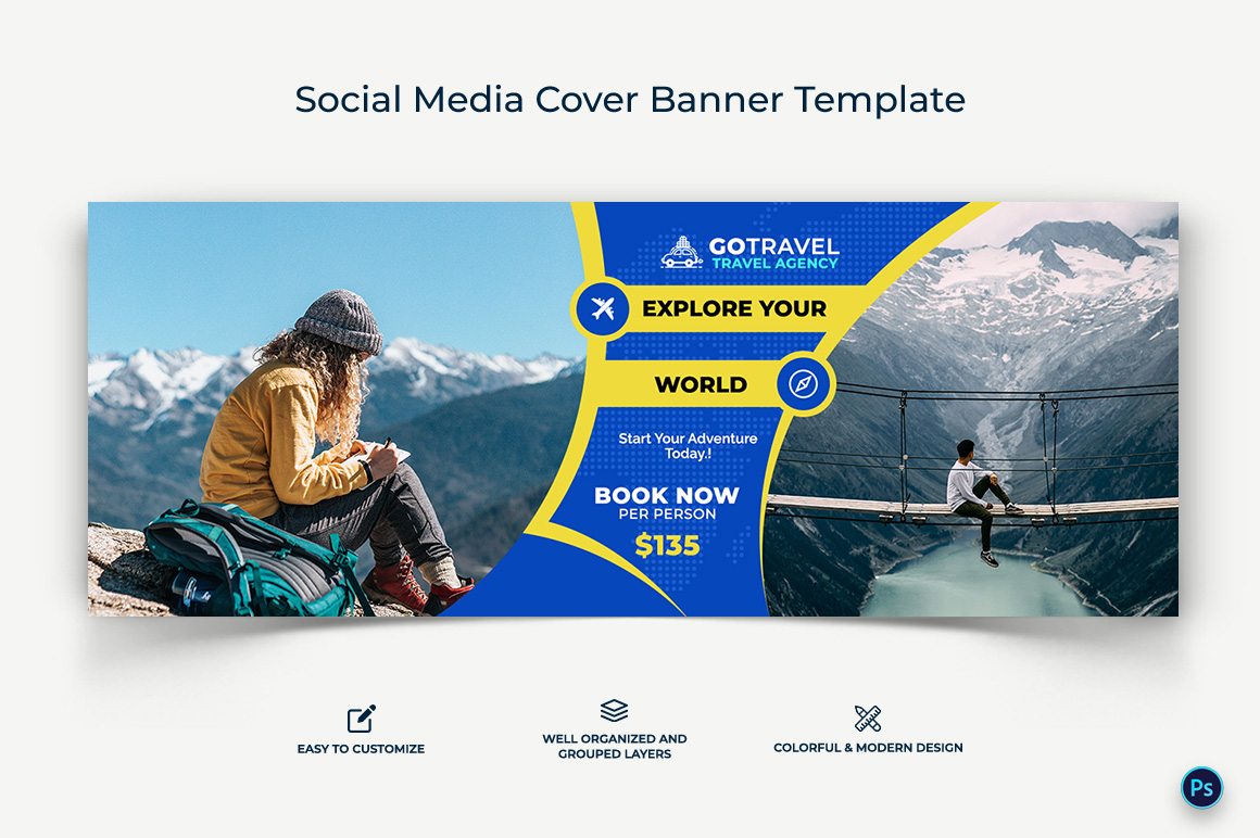 Travel Facebook Cover Banner Design Template-14