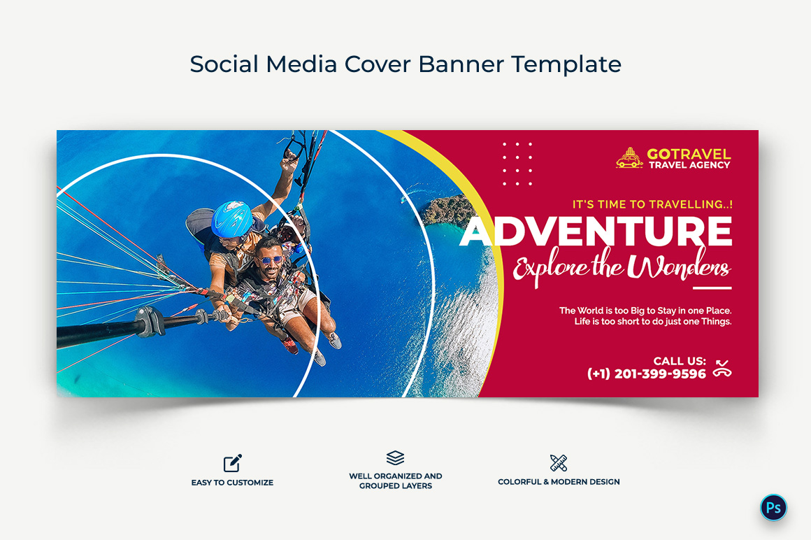 Travel Facebook Cover Banner Design Template-16