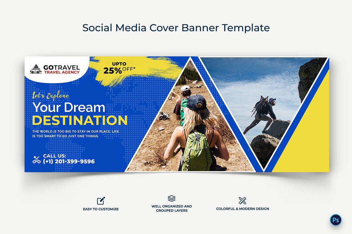 Travel Facebook Cover Banner Design Template-17