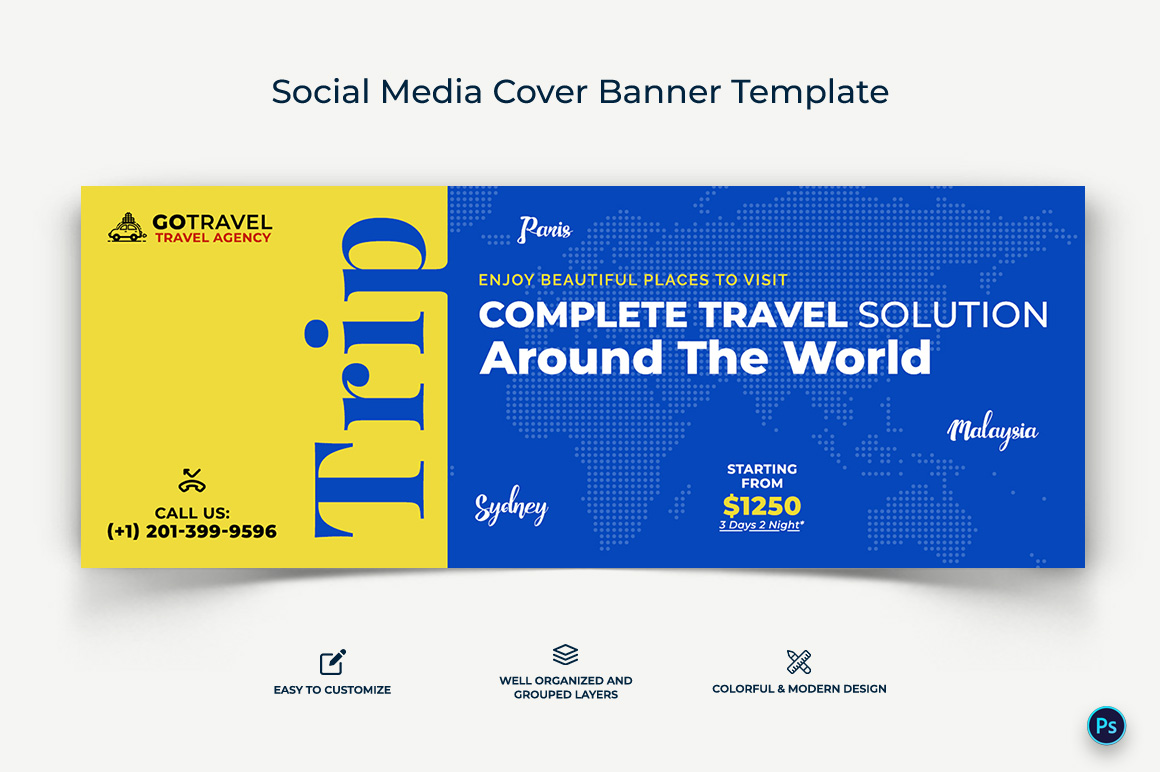 Travel Facebook Cover Banner Design Template-18