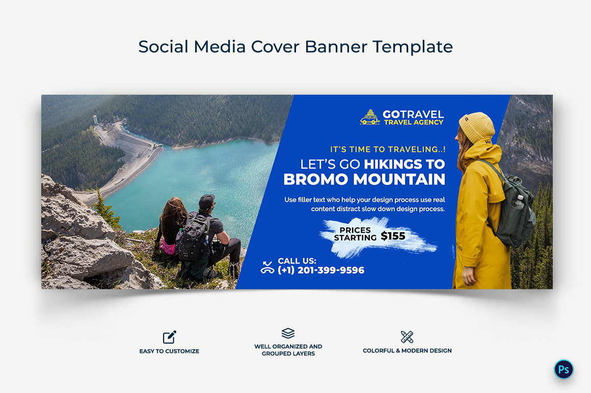 Travel Facebook Cover Banner Design Template-21