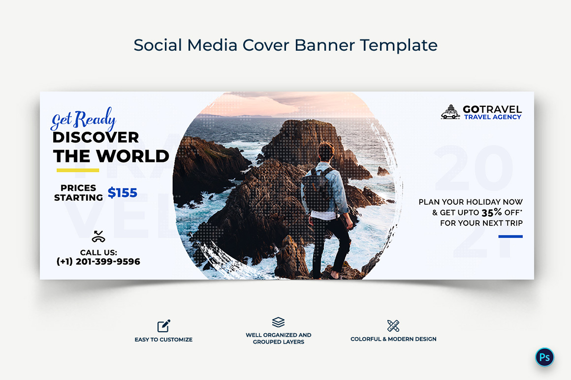 Travel Facebook Cover Banner Design Template-22