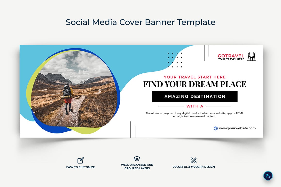 Travel Facebook Cover Banner Design Template-23