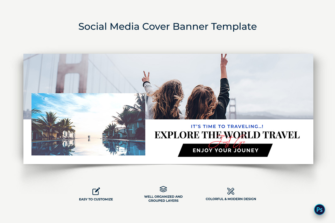 Travel Facebook Cover Banner Design Template-25