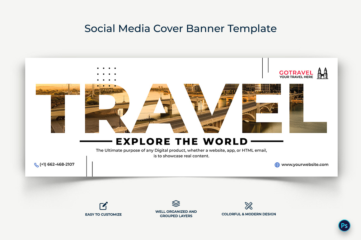 Travel Facebook Cover Banner Design Template-28