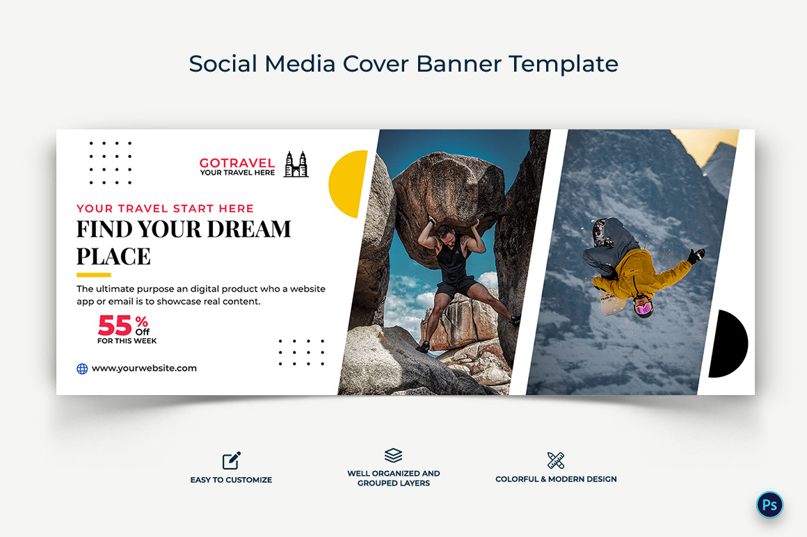 Travel Facebook Cover Banner Design Template-29