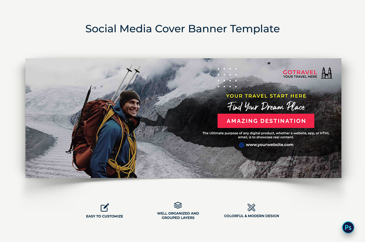 Travel Facebook Cover Banner Design Template-31