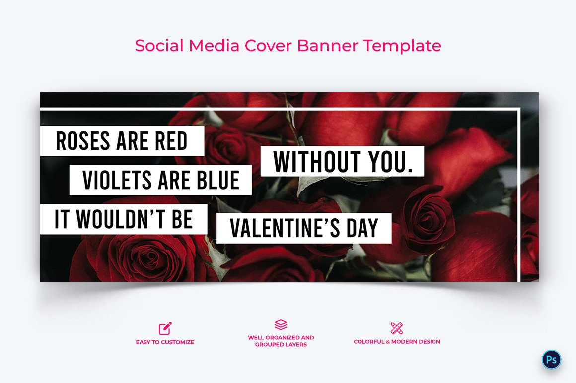 Valentines Day Facebook Cover Banner Design Template-15