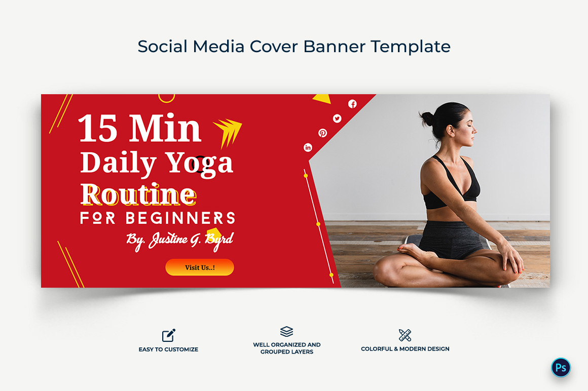 Yoga and Meditation Facebook Cover Banner Design Template-01