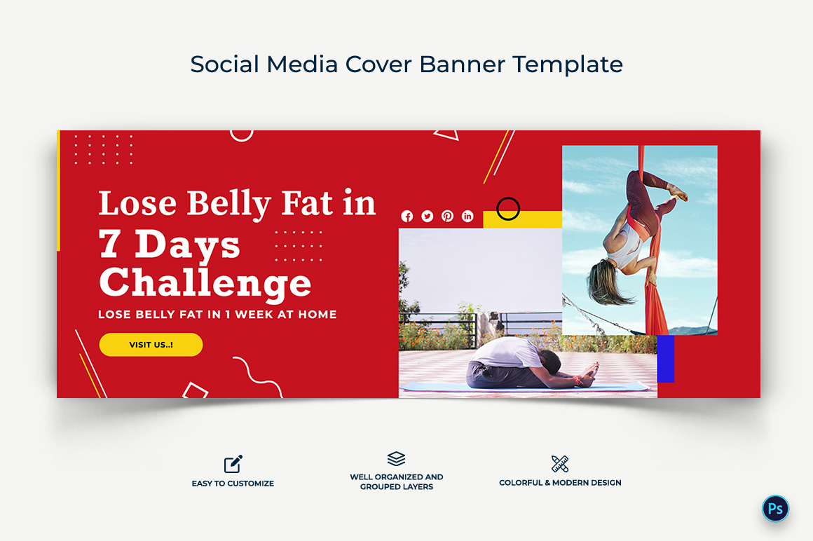 Yoga and Meditation Facebook Cover Banner Design Template-05