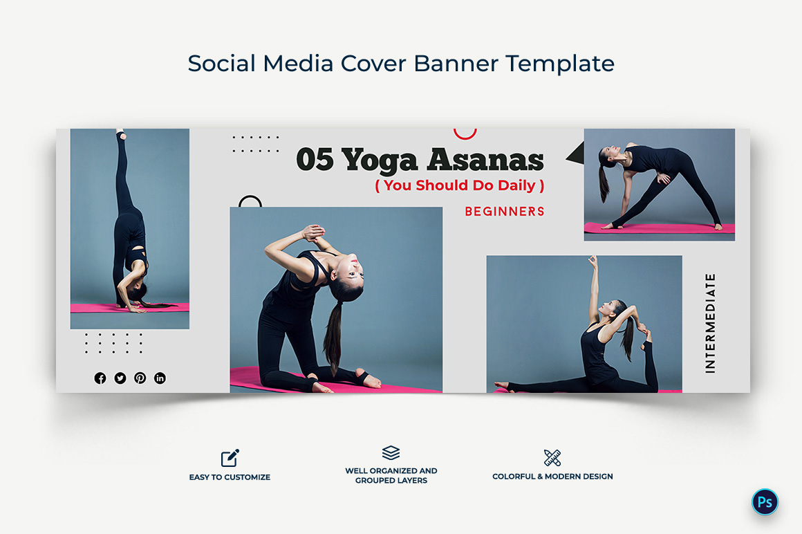 Yoga and Meditation Facebook Cover Banner Design Template-06