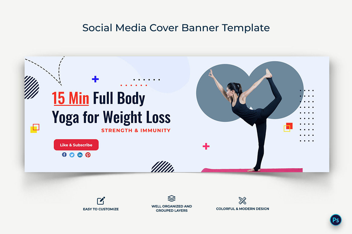 Yoga and Meditation Facebook Cover Banner Design Template-09