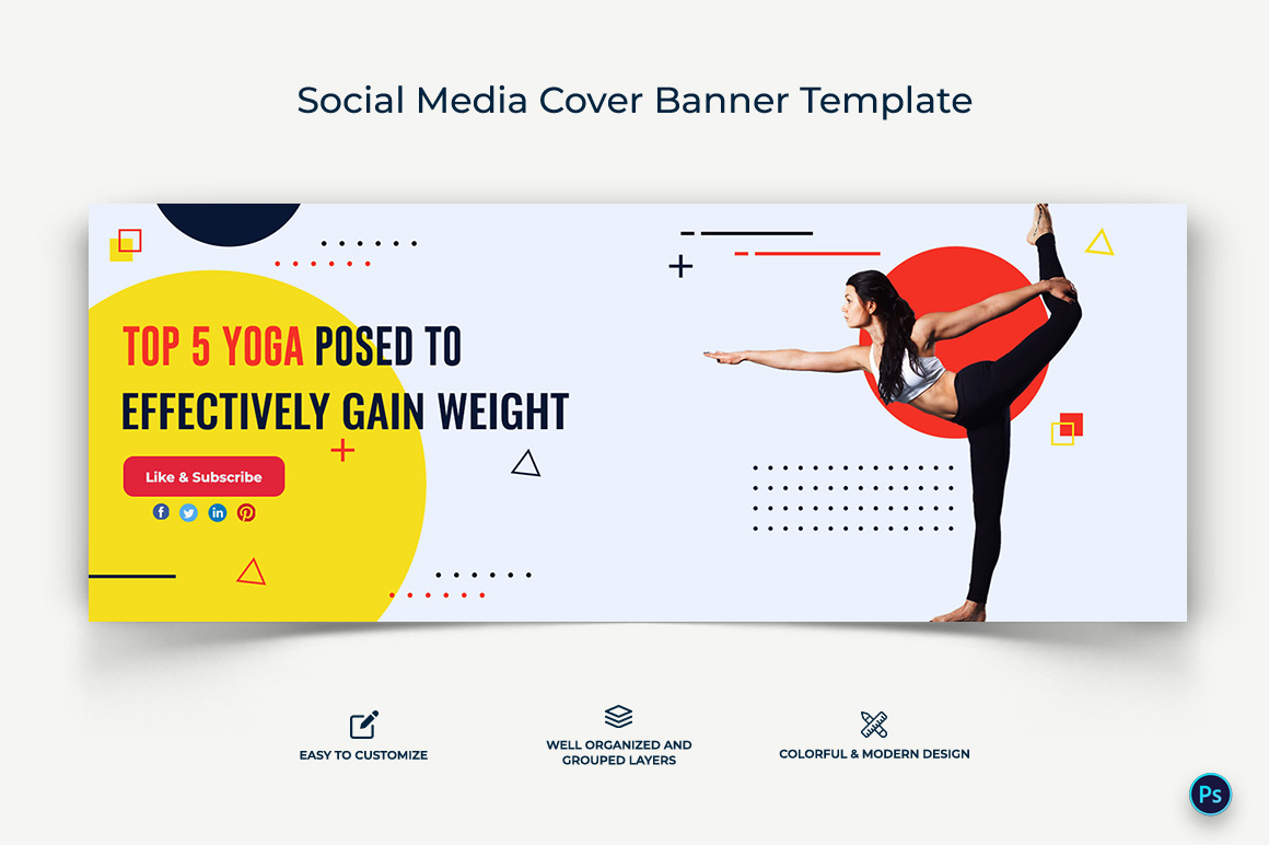 Yoga and Meditation Facebook Cover Banner Design Template-15