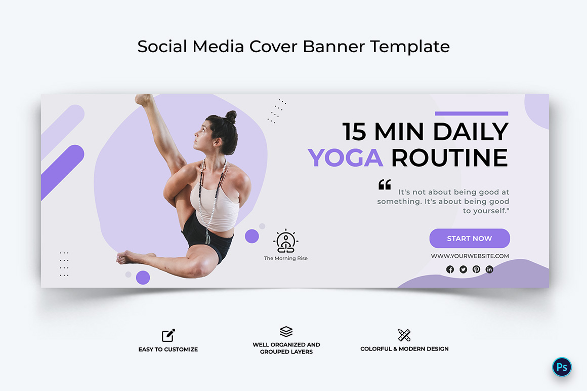 Yoga and Meditation Facebook Cover Banner Design Template-18