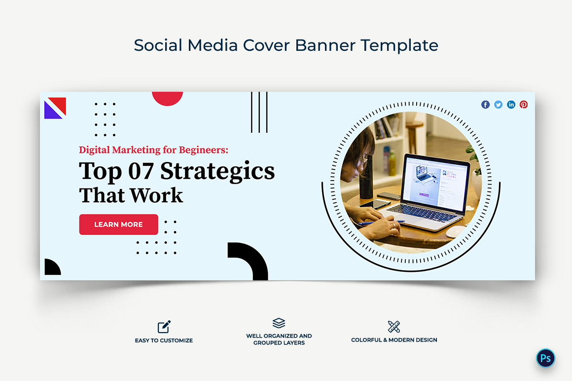 Digital Marketing Facebook Cover Banner Design Template-04