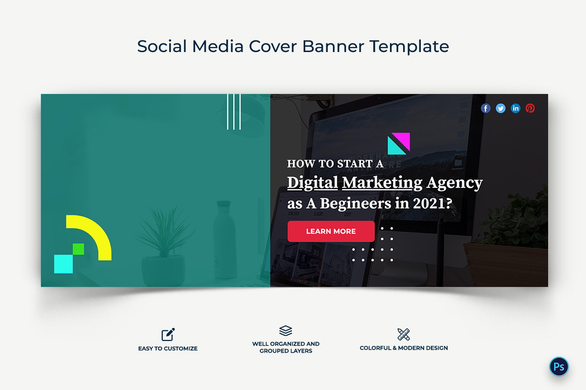 Digital Marketing Facebook Cover Banner Design Template-09