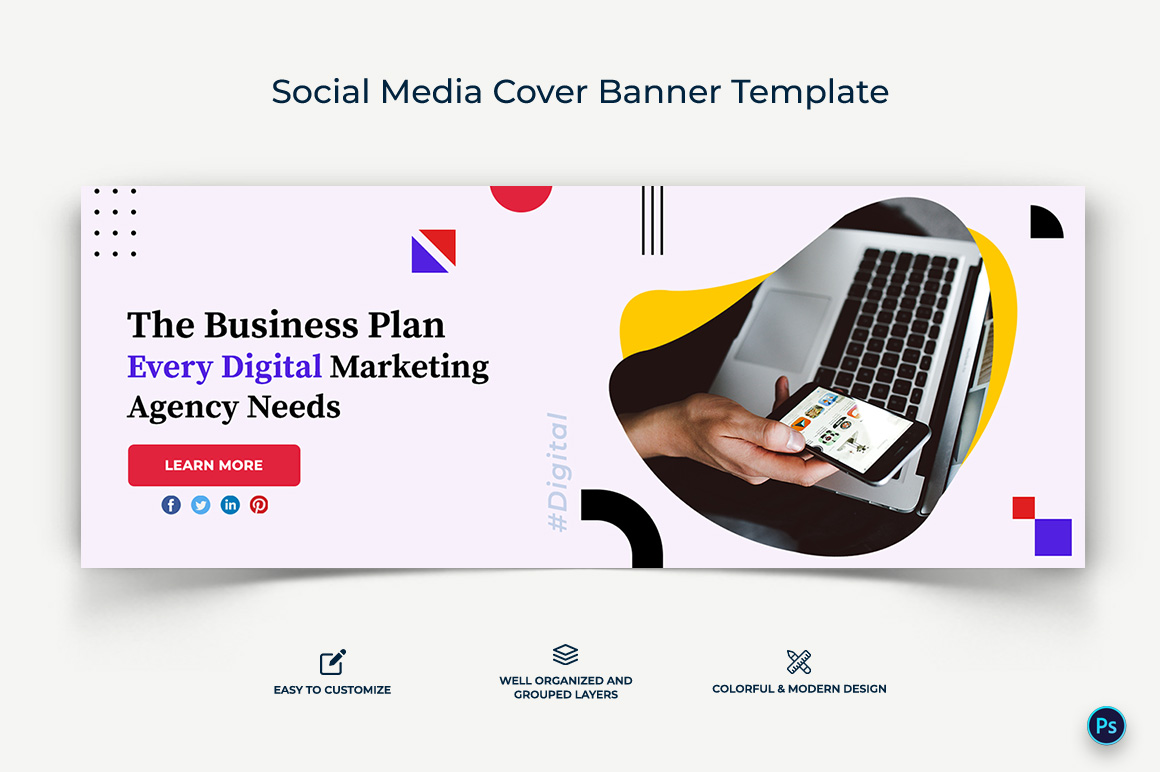 Digital Marketing Facebook Cover Banner Design Template-10