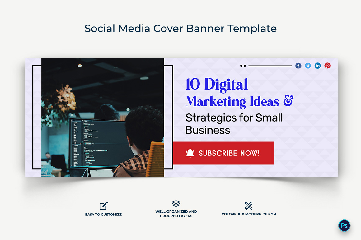 Digital Marketing Facebook Cover Banner Design Template-11