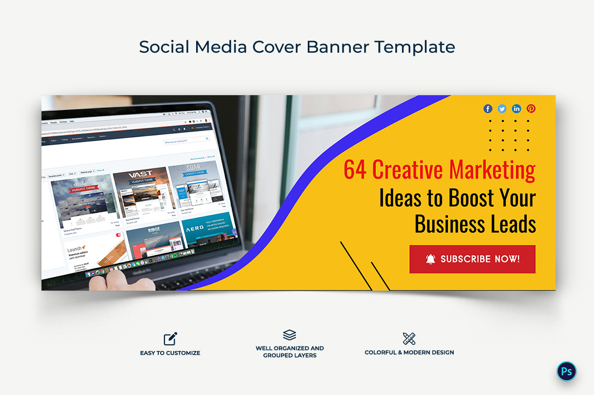 Digital Marketing Facebook Cover Banner Design Template-16