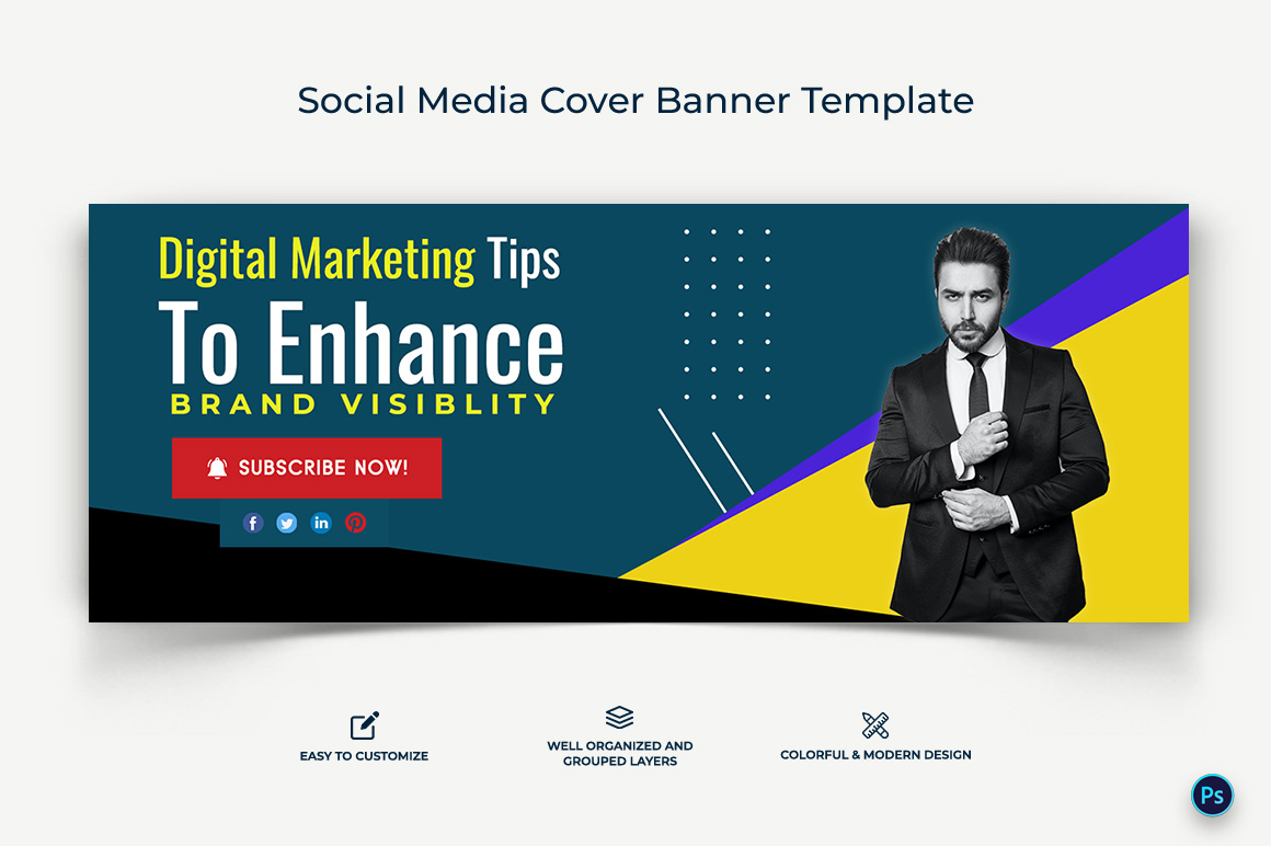 Digital Marketing Facebook Cover Banner Design Template-17