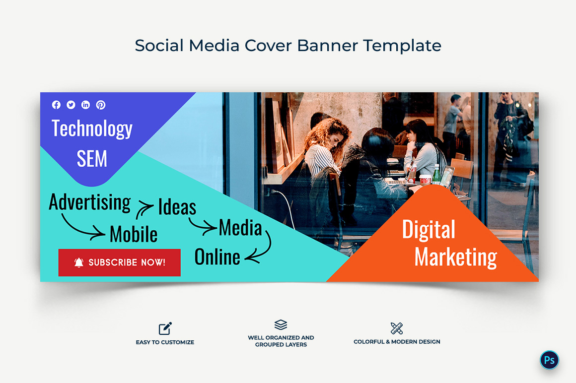 Digital Marketing Facebook Cover Banner Design Template-20