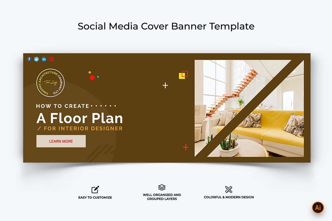 Architecture Facebook Cover Banner Design Template-01