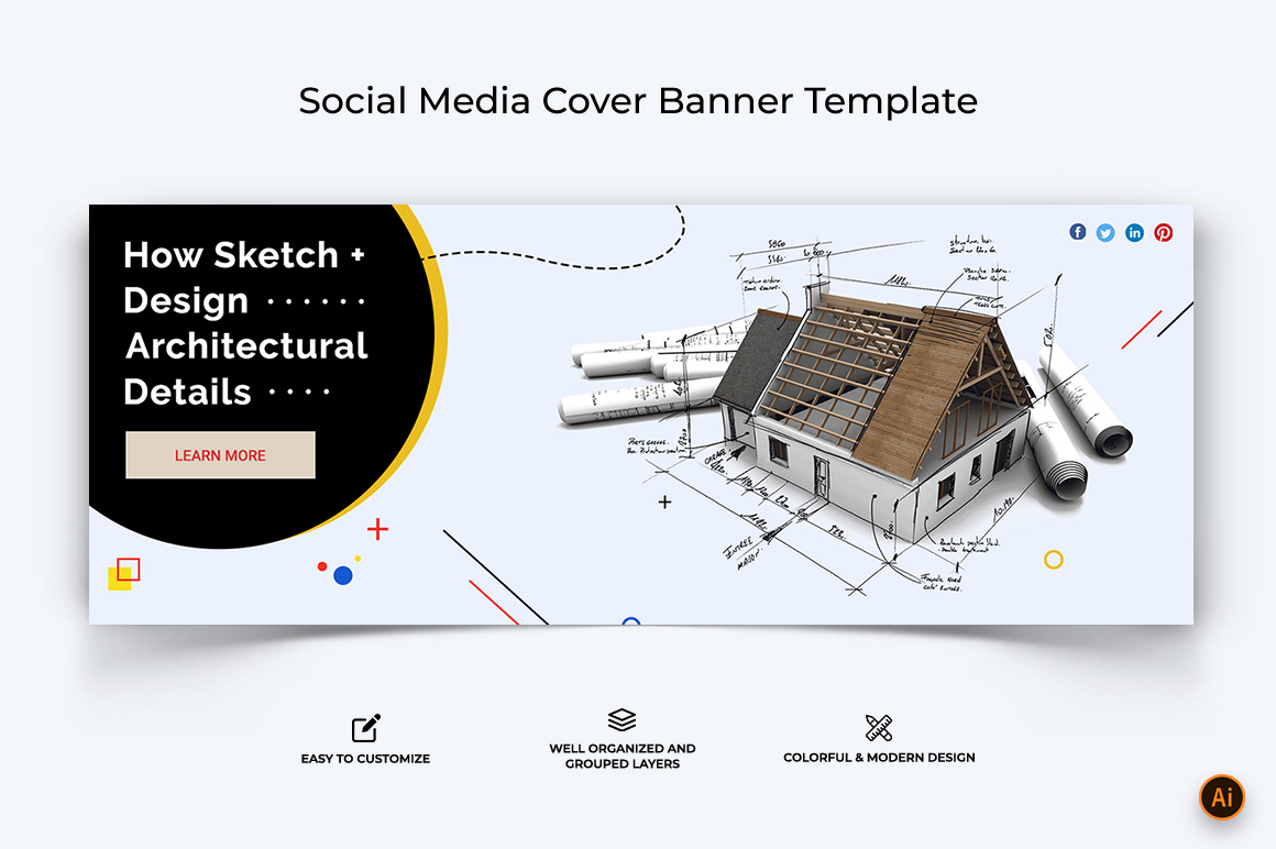 Architecture Facebook Cover Banner Design Template-02