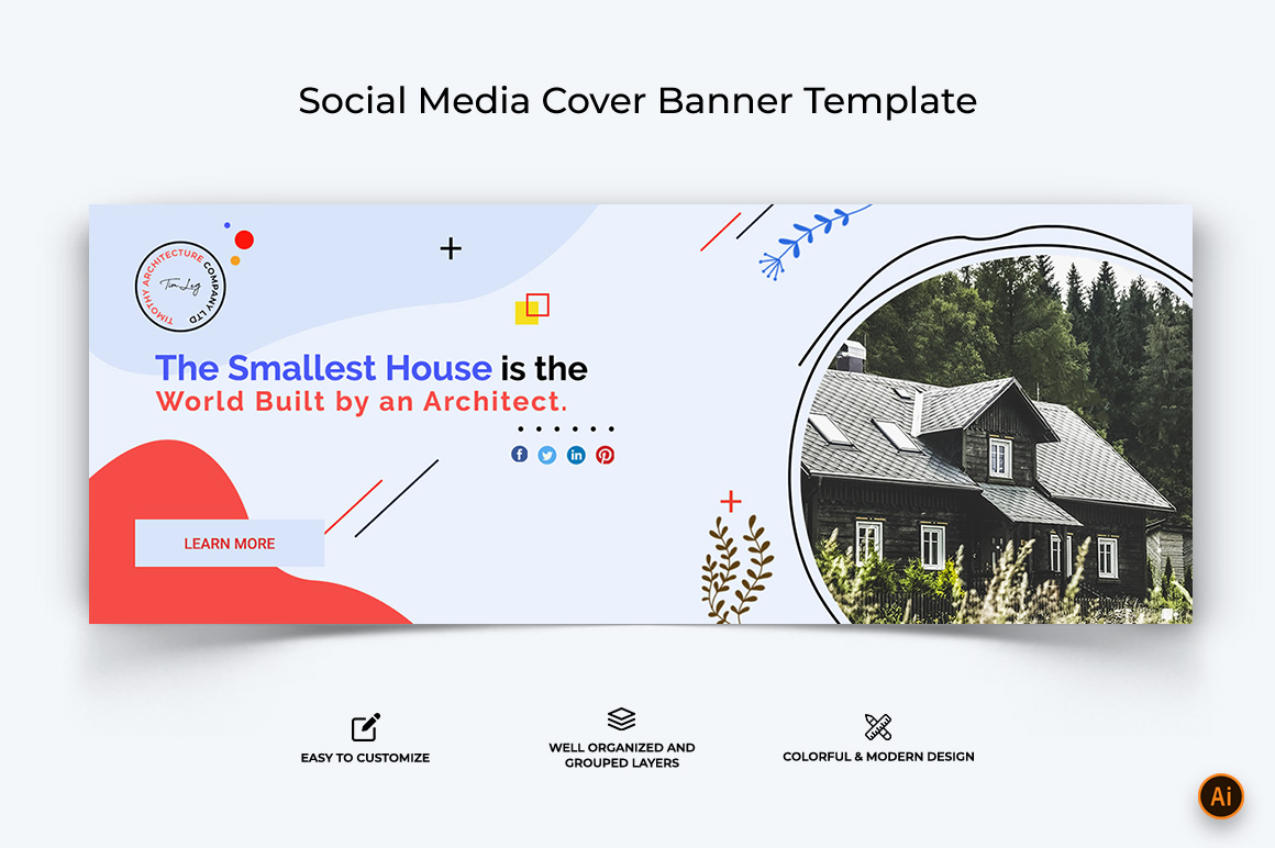 Architecture Facebook Cover Banner Design Template-04