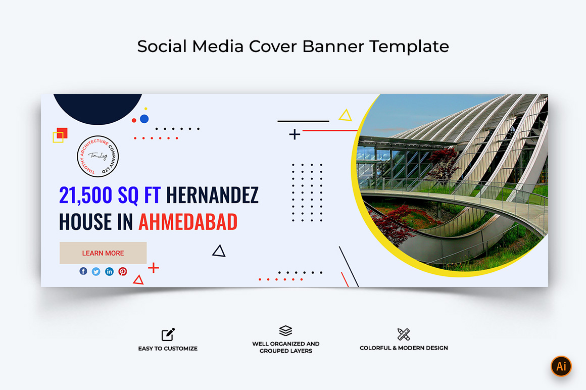 Architecture Facebook Cover Banner Design Template-08