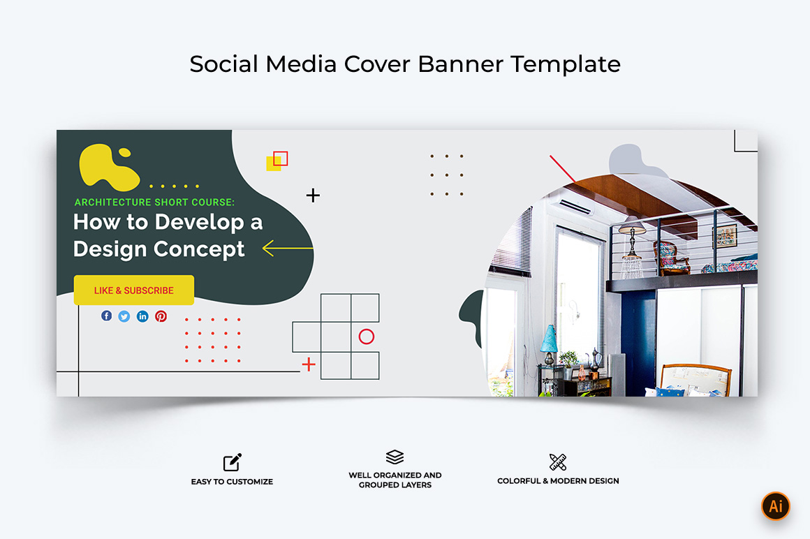 Architecture Facebook Cover Banner Design Template-11