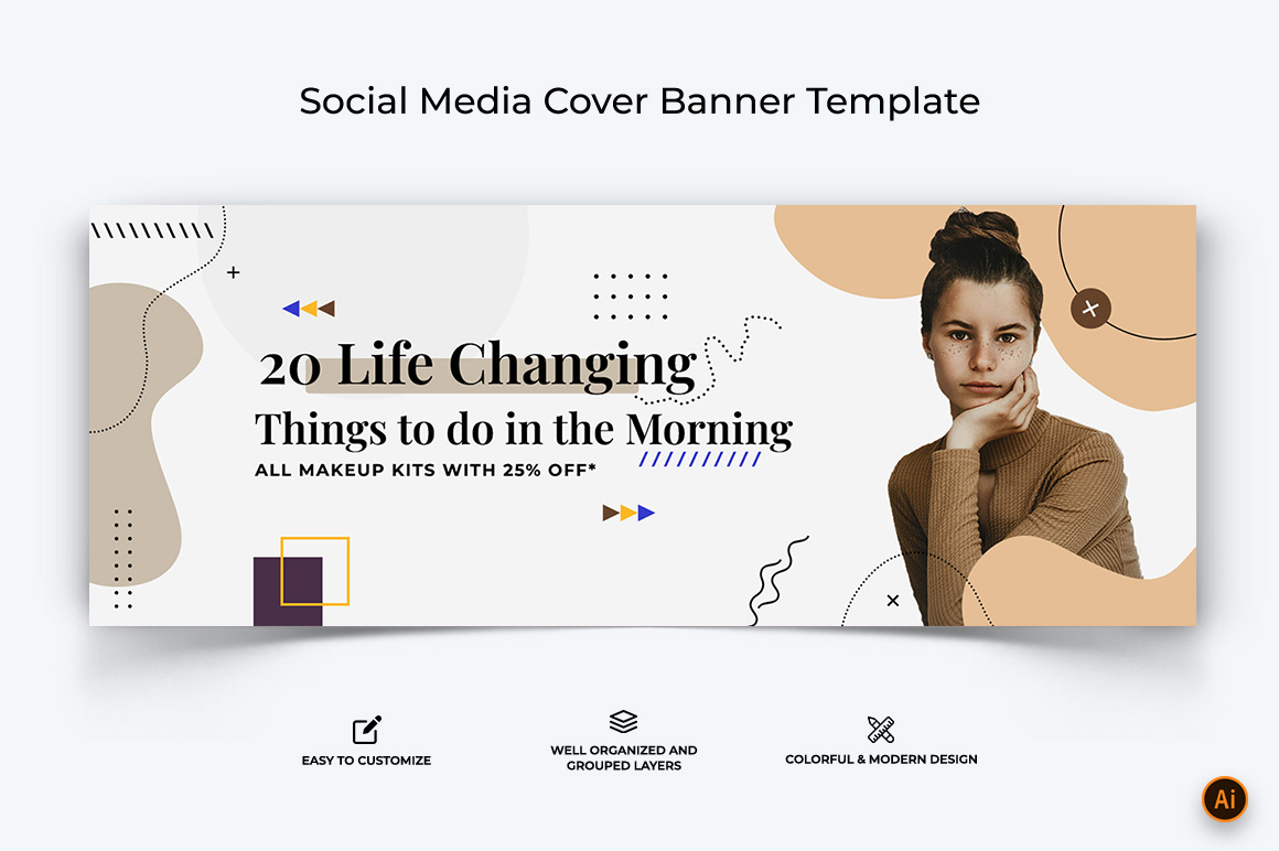 Beauty Tips Facebook Cover Banner Design-05