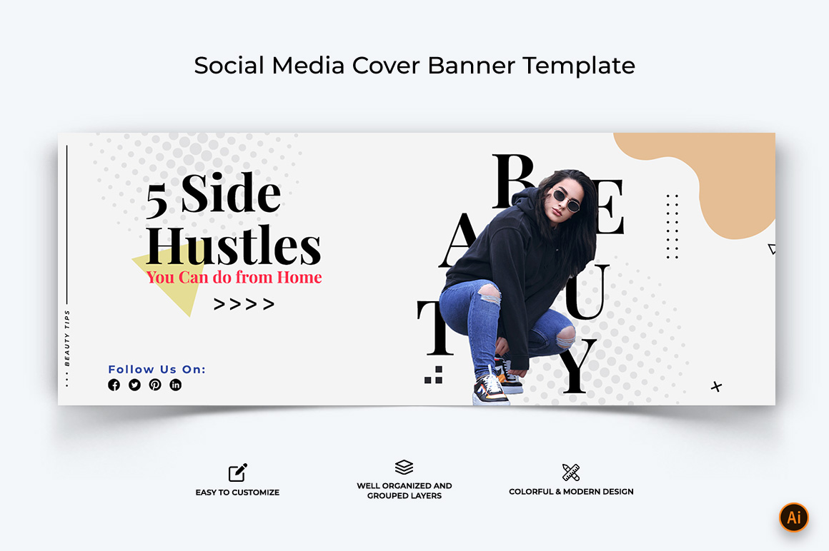 Beauty Tips Facebook Cover Banner Design-06